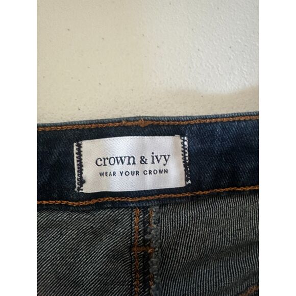 Crown & Ivy Petite 14P High Rise Vintage Straight Jeans Anderson Wash NWT - Picture 6 of 8